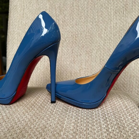 Christian Louboutin Women EU 39 US 8.5 size Blue Shoes Heels Pumps - Picture 6 of 16